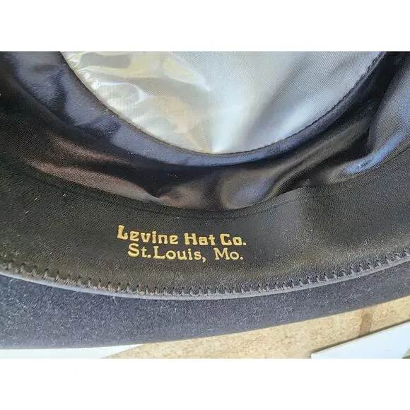 Vintage Black Barlesoni Fedora Unisex Hat Black Band Made of Imported Furs 7 - Picture 6 of 7